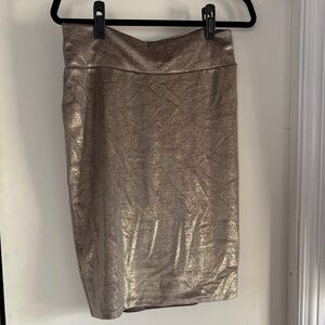 LuLaRoe Shimmering Gold Pencil Skirt